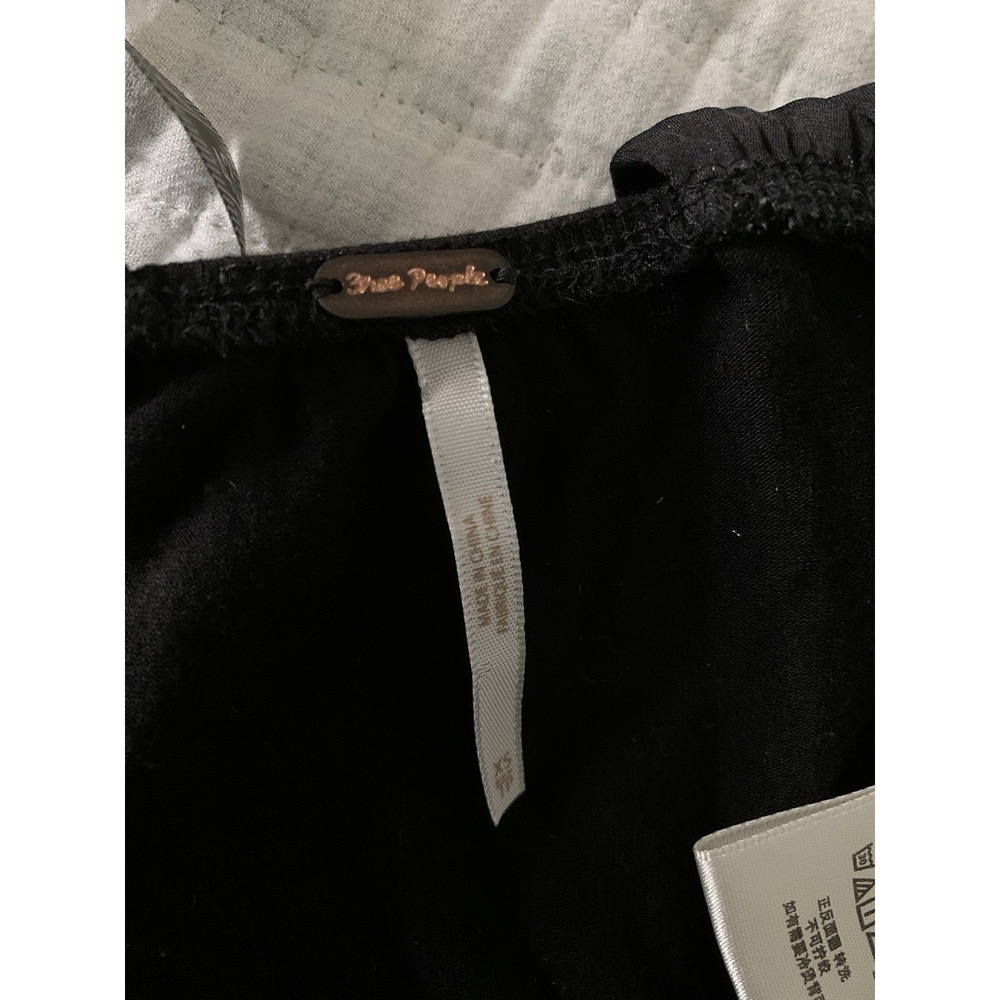 Free People Body Suit Sz XS Black Faux Wrap Tortoise Detail Low Back Resort - Picture 9 of 10